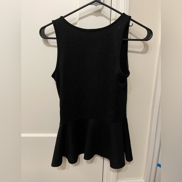 Black peplum sleeveless top  (XS) - Picture 2 of 4